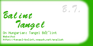 balint tangel business card